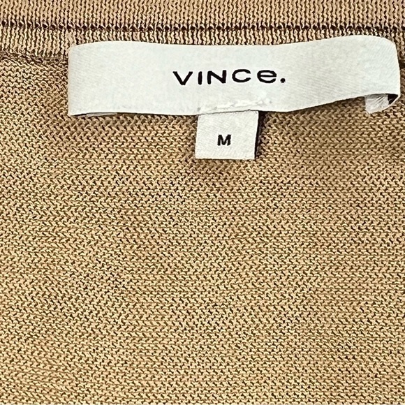 VINCE Pleated Gold Bronze Metallic Crochet Knit Midi Skirt Lined Size M - Picture 14 of 16